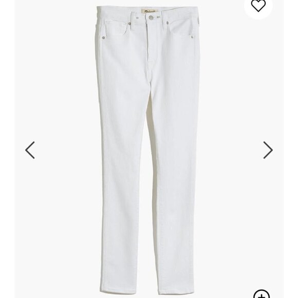 Madewell Tall 10” High Rise Skinny Jeans AJ295 White 30T 30 - Picture 2 of 8